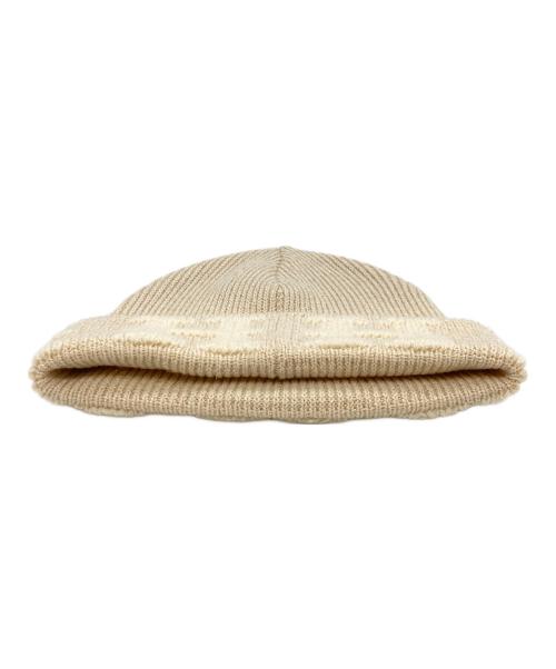 HERMES（エルメス）HERMES (エルメス) カシミヤ混Hロゴニットキャップ　マルジェラ期 アイボリーの古着・服飾アイテム