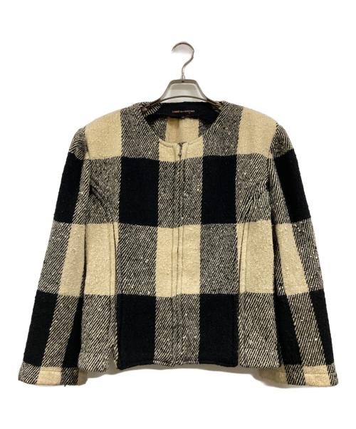 COMME des GARCONS（コムデギャルソン）COMME des GARCONS (コムデギャルソン) ブロックチェックジップデザインブルゾン アイボリー サイズ:Mの古着・服飾アイテム