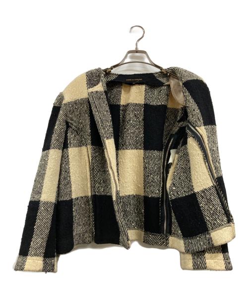 COMME des GARCONS（コムデギャルソン）COMME des GARCONS (コムデギャルソン) ブロックチェックジップデザインブルゾン アイボリー サイズ:Mの古着・服飾アイテム