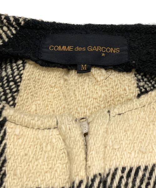 COMME des GARCONS（コムデギャルソン）COMME des GARCONS (コムデギャルソン) ブロックチェックジップデザインブルゾン アイボリー サイズ:Mの古着・服飾アイテム