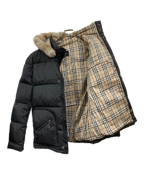 BURBERRY BLACK LABEL（バーバリーブラックレーベル）BURBERRY BLACK LABEL (バーバリーブラックレーベル) ラビットファーダウンジャケット ブラック サイズ:Mの古着・服飾アイテム