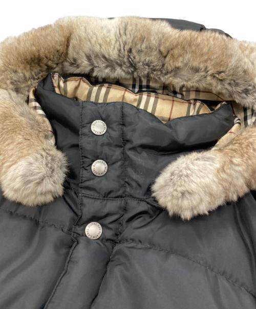 BURBERRY BLACK LABEL（バーバリーブラックレーベル）BURBERRY BLACK LABEL (バーバリーブラックレーベル) ラビットファーダウンジャケット ブラック サイズ:Mの古着・服飾アイテム