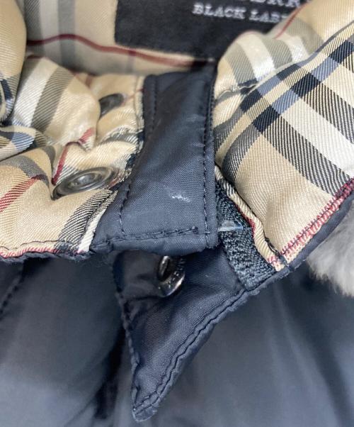 BURBERRY BLACK LABEL（バーバリーブラックレーベル）BURBERRY BLACK LABEL (バーバリーブラックレーベル) ラビットファーダウンジャケット ブラック サイズ:Mの古着・服飾アイテム