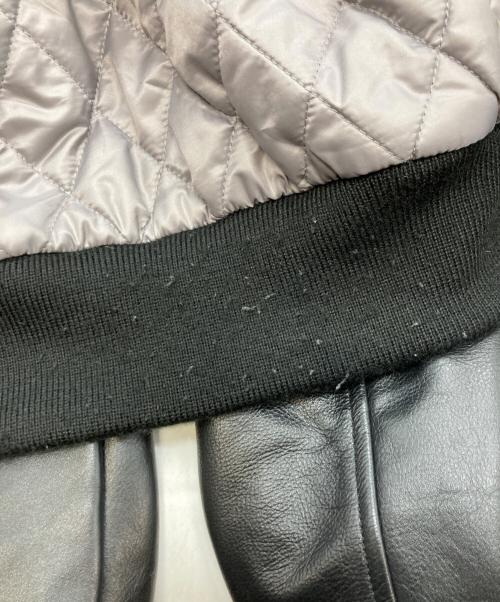 A BATHING APE（アベイシングエイプ）A BATHING APE (アベイシングエイプ) B)APE LEATHER VARSITY JACKET ブラック サイズ:Mの古着・服飾アイテム