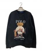 POLO RALPH LAURENポロ・ラルフローレン）の古着「ポロベアプリントスウェット」｜ブラック