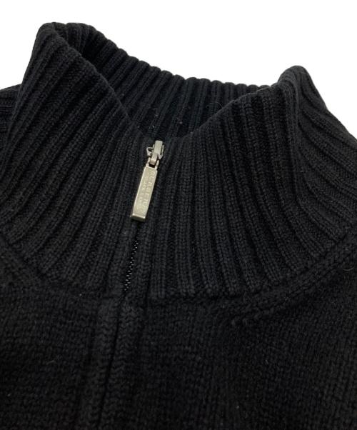 BURBERRY BLACK LABEL（バーバリーブラックレーベル）BURBERRY BLACK LABEL (バーバリーブラックレーベル) チェック柄切替ドライバーズニット ブラック サイズ:Lの古着・服飾アイテム