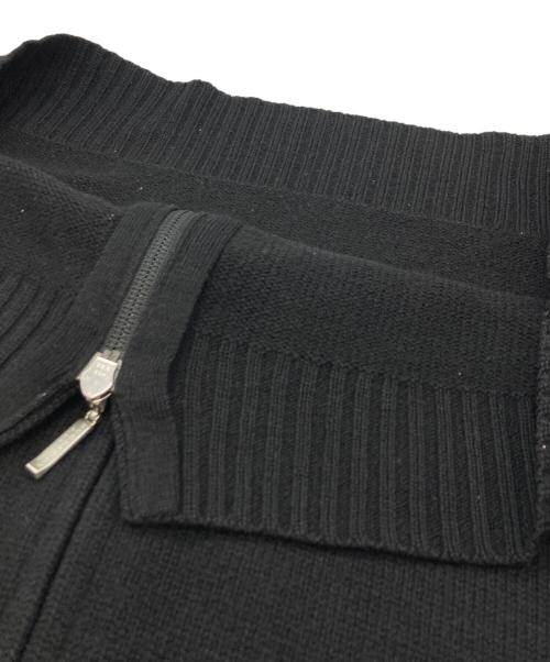 BURBERRY BLACK LABEL（バーバリーブラックレーベル）BURBERRY BLACK LABEL (バーバリーブラックレーベル) チェック柄切替ドライバーズニット ブラック サイズ:Lの古着・服飾アイテム