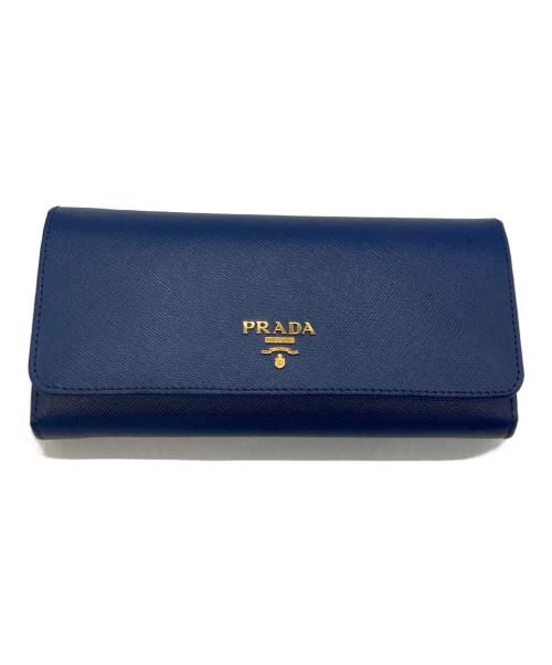 PRADA（プラダ）PRADA (プラダ) サフィアーノレザーウォレット ブルーの古着・服飾アイテム