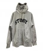 Champion×stussyチャンピオン×ステューシー）の古着「プルオーバーパーカー」｜グレー