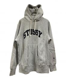 Champion×stussy（チャンピオン×ステューシー）の古着「プルオーバーパーカー」｜グレー