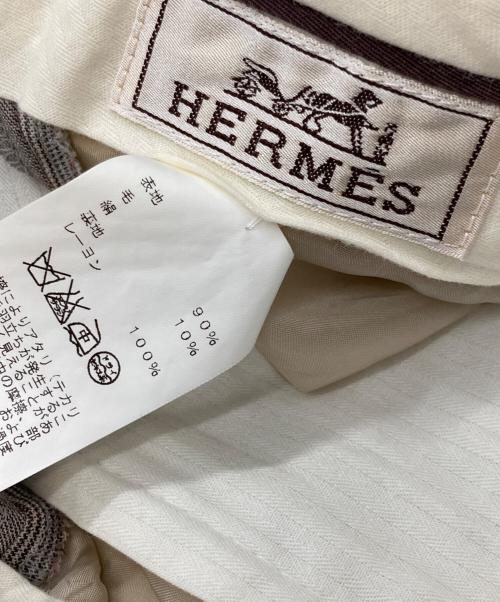 HERMES（エルメス）HERMES (エルメス) シルク混ウールスラックス ベージュ サイズ:50の古着・服飾アイテム