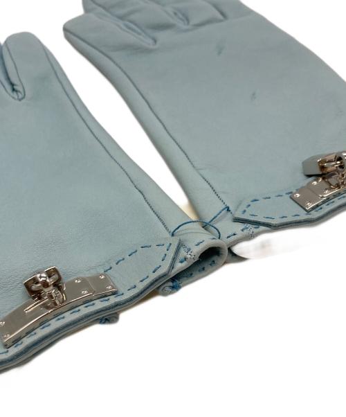 HERMES（エルメス）HERMES (エルメス) ケリー装飾ラムレザーグローブ ピンク サイズ:size 6.5の古着・服飾アイテム