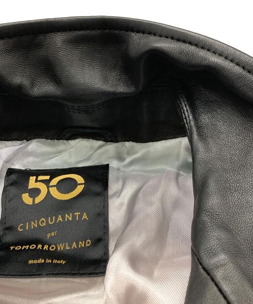 Cinquanta（チンクワンタ）Cinquanta (チンクワンタ) TOMORROW LAND (トゥモローランド) ラムレザーダブルライダースジャケット ブラック サイズ:38の古着・服飾アイテム