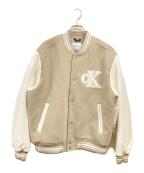 Calvin Klein Jeansカルバンクラインジーンズ）の古着「バーシティ ボンバー ジャケット」｜グレー×ホワイト