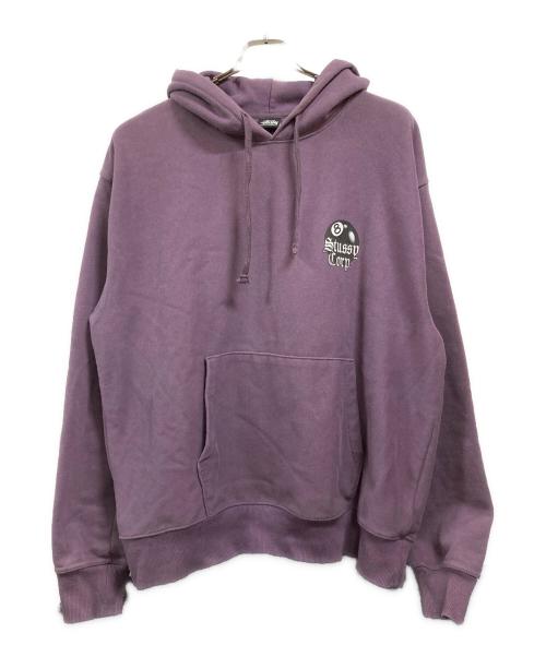 stussy（ステューシー）stussy (ステューシー) 8 Ball Corp. Hoodie パープル サイズ:XLの古着・服飾アイテム