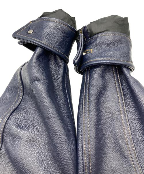 （ノーブランド）　 (ノーブランド) レザートラッカージャケット ブルー サイズ:XLの古着・服飾アイテム