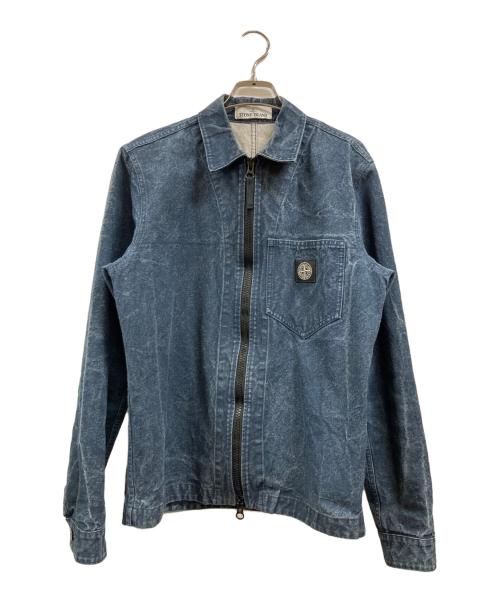 STONE ISLAND（ストーンアイランド）STONE ISLAND (ストーンアイランド) Panama Placcato Dyed Jacket ネイビー サイズ:Sの古着・服飾アイテム
