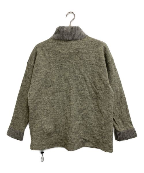 Dulcamara（ドゥルカマラ）Dulcamara (ドゥルカマラ) ウールブレンドハイネックニット グリーン×グレー サイズ:SIZE　１の古着・服飾アイテム
