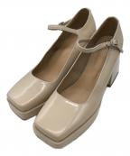 the virginsヴァージンズ）の古着「SQUARE CHUNKY HEEL」｜ベージュ