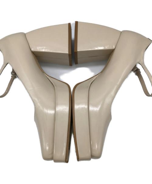 the virgins（ヴァージンズ）the virgins (ヴァージンズ) SQUARE CHUNKY HEEL ベージュ サイズ:Lの古着・服飾アイテム