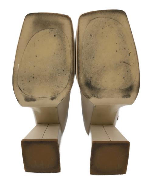 the virgins（ヴァージンズ）the virgins (ヴァージンズ) SQUARE CHUNKY HEEL ベージュ サイズ:Lの古着・服飾アイテム