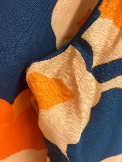 DRIES VAN NOTEN（ドリスヴァンノッテン）DRIES VAN NOTEN (ドリスヴァンノッテン) ボタニカルイージーパンツ オレンジ×ネイビー サイズ:36の古着・服飾アイテム