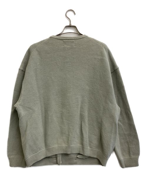 CHAH CHAH（チャーチャー）CHAH CHAH (チャーチャー) CC WAFFLE DOUBLE CARDIGAN-SMOKE ライトグリーン サイズ:Mの古着・服飾アイテム