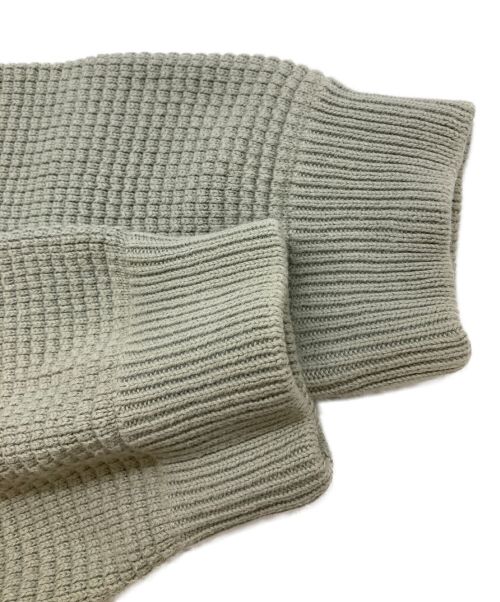 CHAH CHAH（チャーチャー）CHAH CHAH (チャーチャー) CC WAFFLE DOUBLE CARDIGAN-SMOKE ライトグリーン サイズ:Mの古着・服飾アイテム