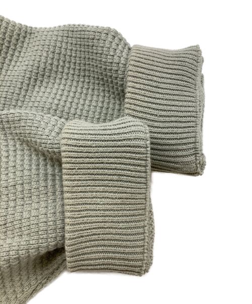 CHAH CHAH（チャーチャー）CHAH CHAH (チャーチャー) CC WAFFLE DOUBLE CARDIGAN-SMOKE ライトグリーン サイズ:Mの古着・服飾アイテム