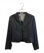 Aquascutumアクアスキュータム）の古着「ノーカラージャケット」｜ブラック