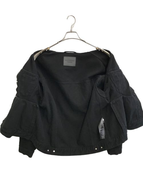 BALENCIAGA（バレンシアガ）BALENCIAGA (バレンシアガ) HOURGLASSデニムジャケット ブラック サイズ:SIZE32の古着・服飾アイテム