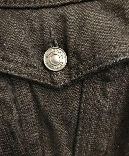 BALENCIAGA（バレンシアガ）BALENCIAGA (バレンシアガ) HOURGLASSデニムジャケット ブラック サイズ:SIZE32の古着・服飾アイテム