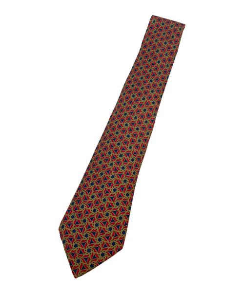 HERMES（エルメス）HERMES (エルメス) 総柄ネクタイ レッド×ブルー サイズ:-の古着・服飾アイテム