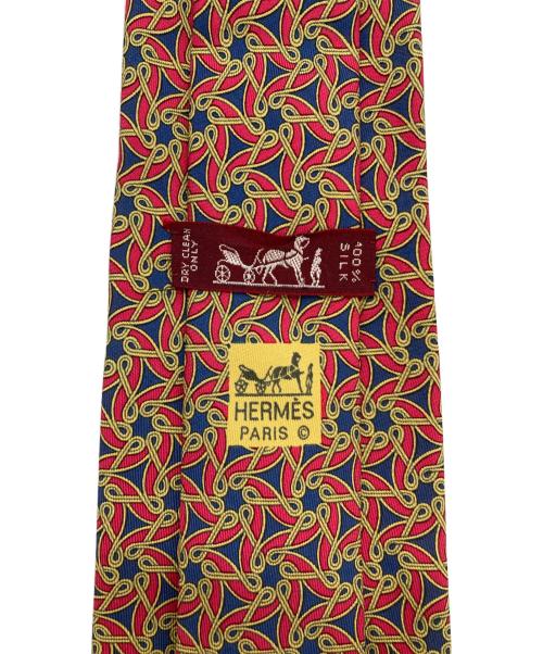 HERMES（エルメス）HERMES (エルメス) 総柄ネクタイ レッド×ブルー サイズ:-の古着・服飾アイテム
