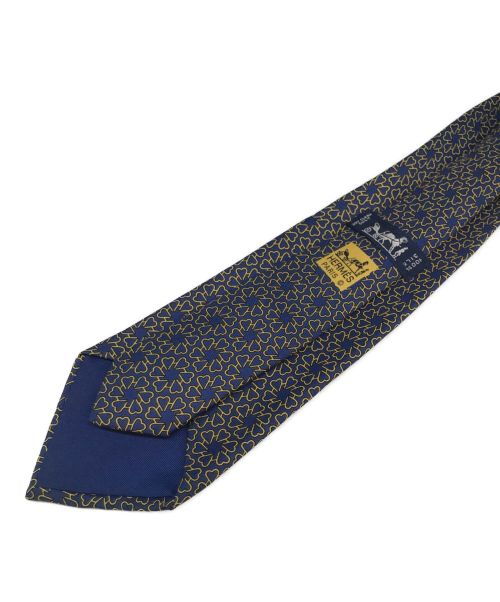 HERMES（エルメス）HERMES (エルメス) 総柄シルクネクタイ ネイビー サイズ:-の古着・服飾アイテム