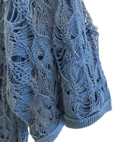 Ameri（アメリ）AMERI (アメリ) クロシェロングニット ブルー サイズ:FREEの古着・服飾アイテム