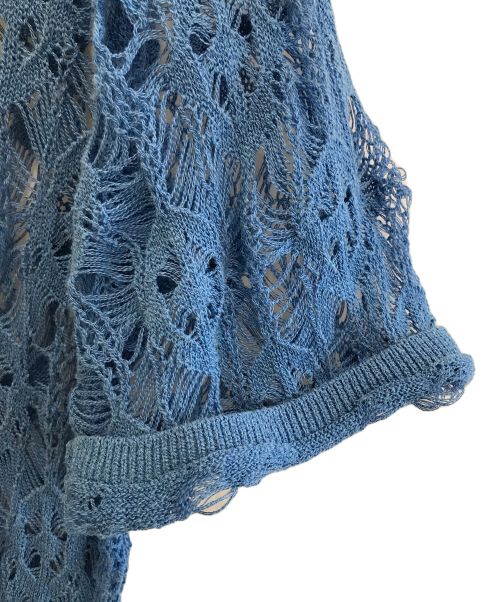 Ameri（アメリ）AMERI (アメリ) クロシェロングニット ブルー サイズ:FREEの古着・服飾アイテム