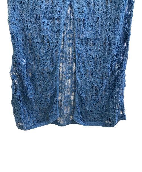 Ameri（アメリ）AMERI (アメリ) クロシェロングニット ブルー サイズ:FREEの古着・服飾アイテム
