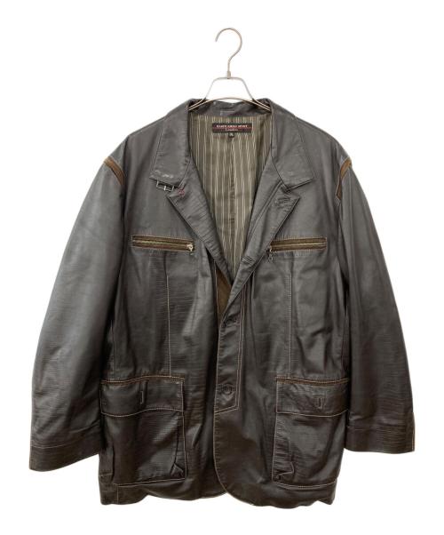 hardy amies sport（ハーディーエイミス スポーツ）HARDY AMIES SPORT (ハーディーエイミス スポーツ) レザーコート ブラウン サイズ:3Lの古着・服飾アイテム