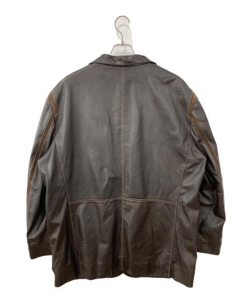 hardy amies sport（ハーディーエイミス スポーツ）HARDY AMIES SPORT (ハーディーエイミス スポーツ) レザーコート ブラウン サイズ:3Lの古着・服飾アイテム