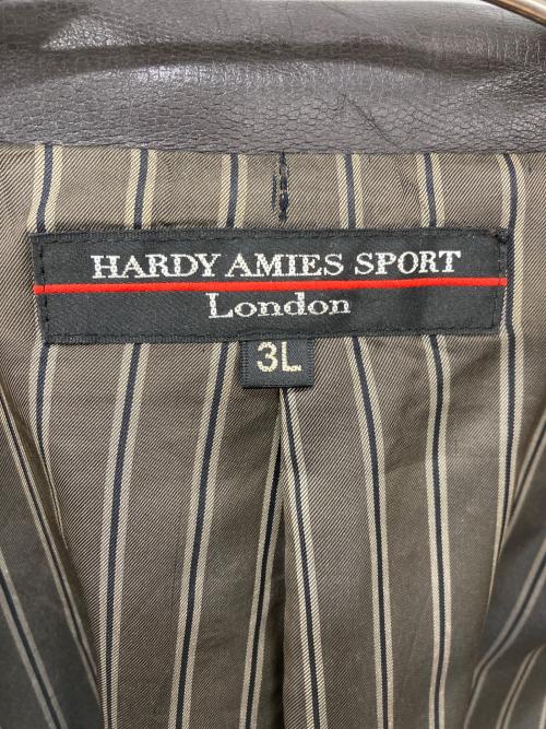 hardy amies sport（ハーディーエイミス スポーツ）HARDY AMIES SPORT (ハーディーエイミス スポーツ) レザーコート ブラウン サイズ:3Lの古着・服飾アイテム