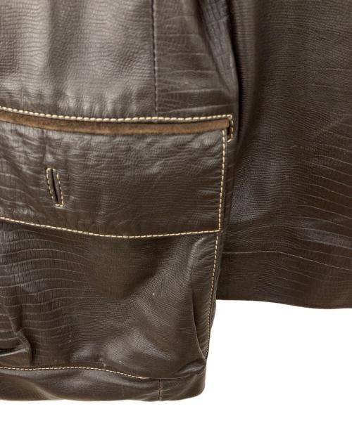 hardy amies sport（ハーディーエイミス スポーツ）HARDY AMIES SPORT (ハーディーエイミス スポーツ) レザーコート ブラウン サイズ:3Lの古着・服飾アイテム