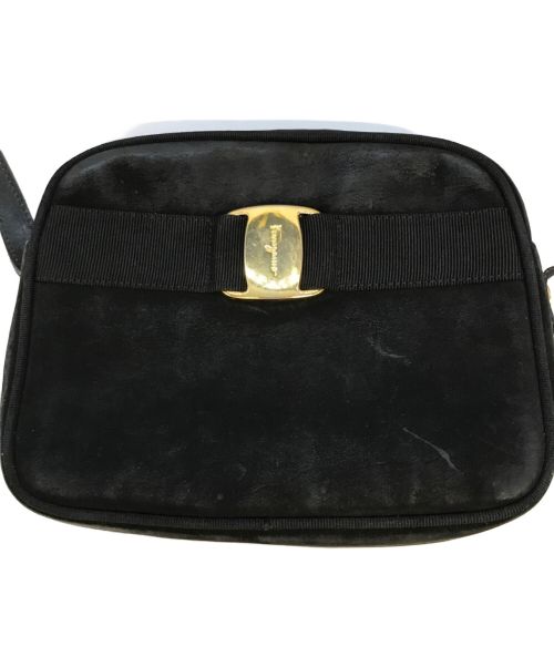 Salvatore Ferragamo（サルヴァトーレ フェラガモ）Salvatore Ferragamo (サルヴァトーレ フェラガモ) ヴァラリボンレザーショルダーバッグ ブラック サイズ:-の古着・服飾アイテム