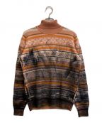 LAMBERTO LOSANIランベルト ロザーニ）の古着「カシミヤタートルネックニット」｜ピンク×ブラック