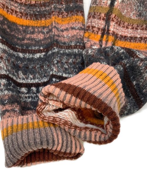 LAMBERTO LOSANI（ランベルト ロザーニ）LAMBERTO LOSANI (ランベルト ロザーニ) カシミヤタートルネックニット ピンク×ブラック サイズ:SIZE Sの古着・服飾アイテム