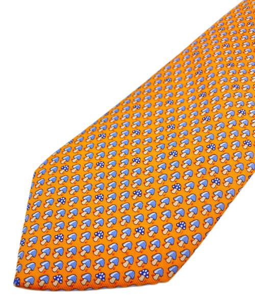 HERMES（エルメス）HERMES (エルメス) 総柄ネクタイ オレンジ サイズ:-の古着・服飾アイテム