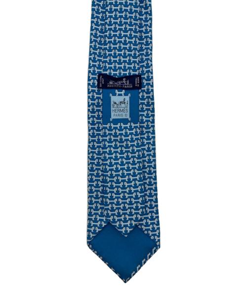 HERMES（エルメス）HERMES (エルメス) 総柄シルクネクタイ ブルー サイズ:-の古着・服飾アイテム