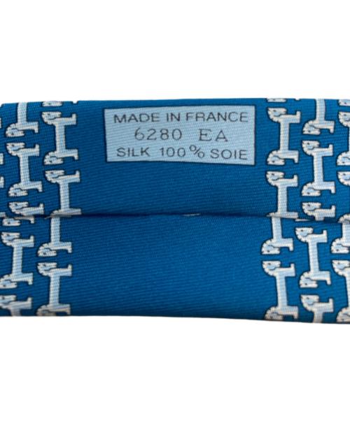 HERMES（エルメス）HERMES (エルメス) 総柄シルクネクタイ ブルー サイズ:-の古着・服飾アイテム