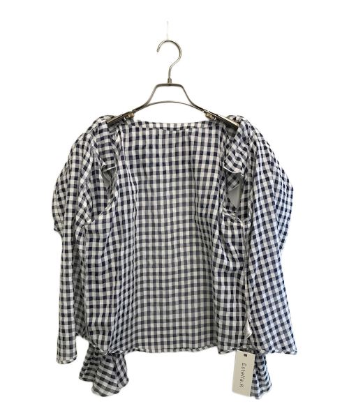 Estella.K（エステラケー）Estella.K (エステラケー) ギンガムチェックブラウス ネイビー×ホワイト サイズ:FREE 未使用品の古着・服飾アイテム
