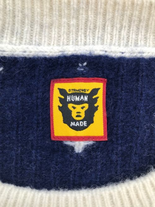HUMAN MADE（ヒューマンメイド）HUMAN MADE (ヒューマンメイド) POLAR (ポーラー) ニット ホワイト サイズ:SIZE Lの古着・服飾アイテム